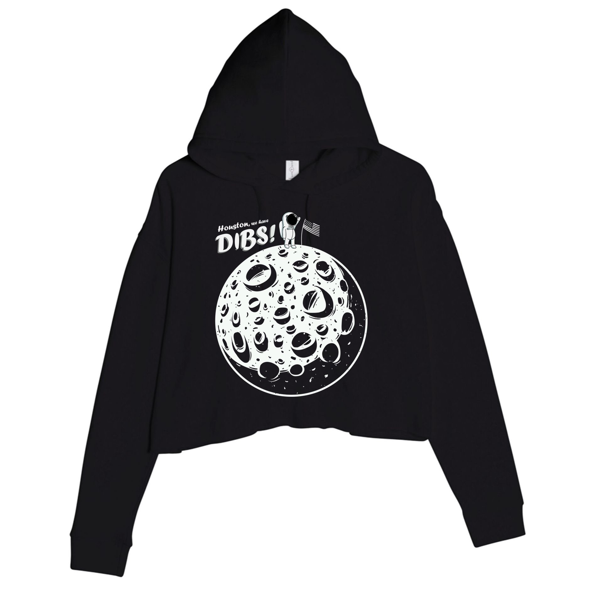 Houston We Have Dibs Crop Fleece Hoodie