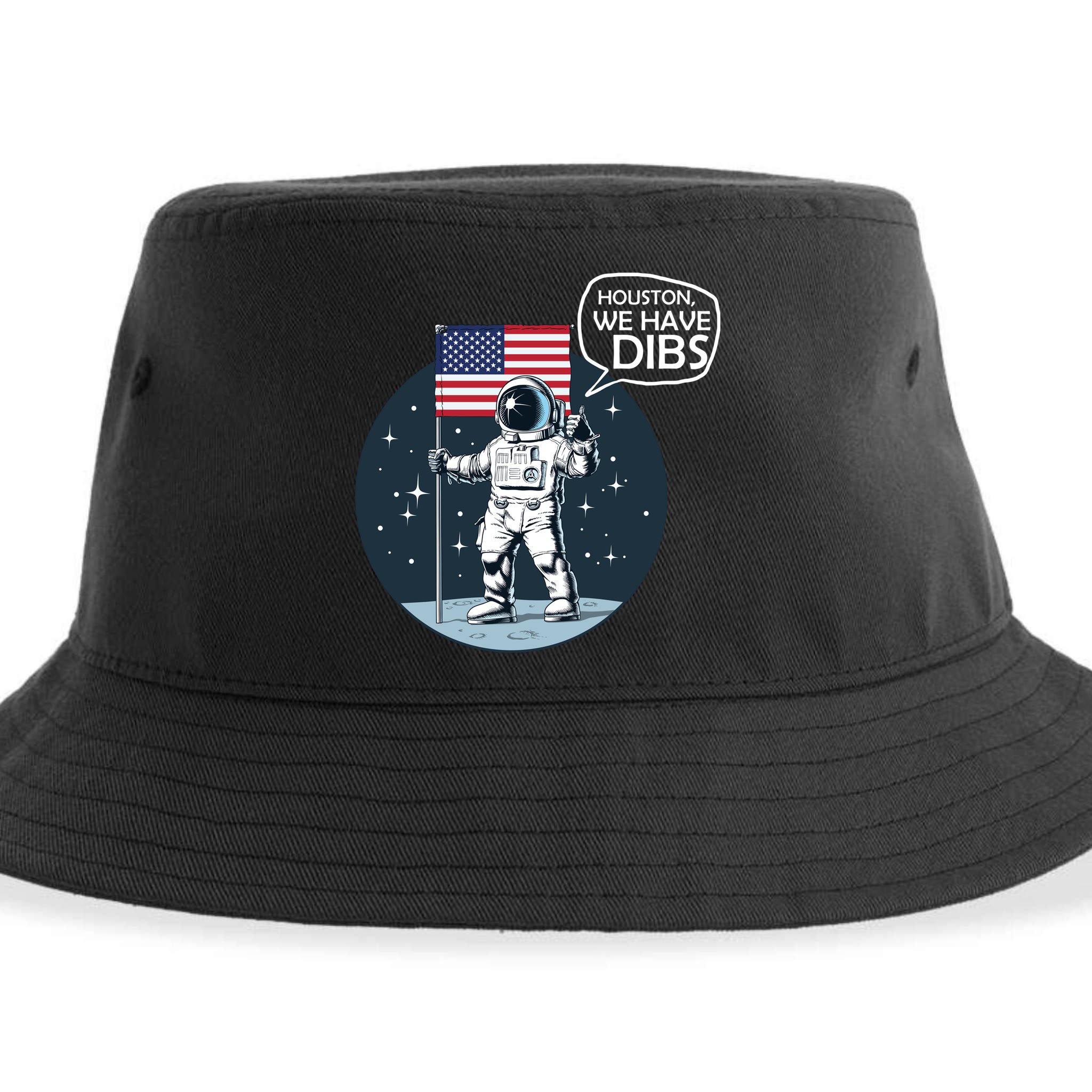 Houston We Have Dibs Moon Landing Sustainable Bucket Hat