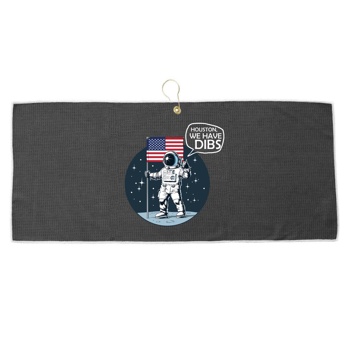 Houston We Have Dibs Moon Landing Large Microfiber Waffle Golf Towel