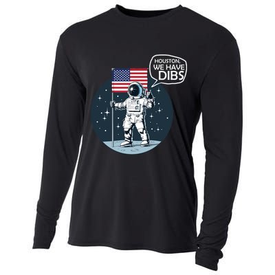 Houston We Have Dibs Moon Landing Cooling Performance Long Sleeve Crew