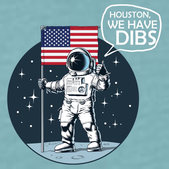 Houston We Have Dibs Moon Landing Sueded Cloud Jersey T-Shirt