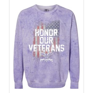 Honor Our Vets Happy Veterans Day Fallen Soldiers Colorblast Crewneck Sweatshirt