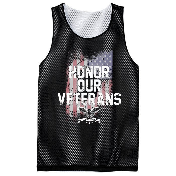 Honor Our Vets Happy Veterans Day Fallen Soldiers Mesh Reversible Basketball Jersey Tank