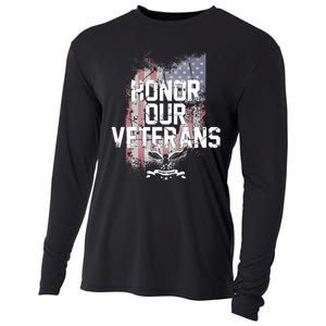 Honor Our Vets Happy Veterans Day Fallen Soldiers Cooling Performance Long Sleeve Crew