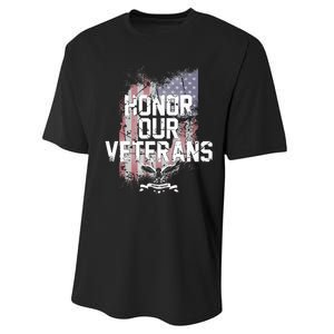 Honor Our Vets Happy Veterans Day Fallen Soldiers Performance Sprint T-Shirt