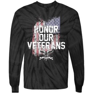 Honor Our Vets Happy Veterans Day Fallen Soldiers Tie-Dye Long Sleeve Shirt