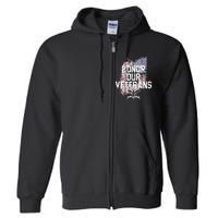 Honor Our Vets Happy Veterans Day Fallen Soldiers Full Zip Hoodie