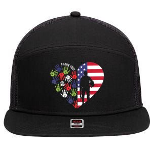 Honoring Our Veterans Day Thank You For Your Service 7 Panel Mesh Trucker Snapback Hat