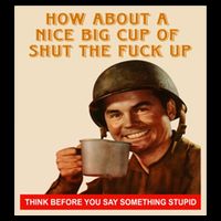 How About A Nice Big Cup of Shut The Fuck Up Cropped Pullover Crew
