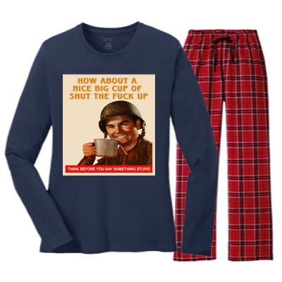 How About A Nice Big Cup of Shut The Fuck Up Women's Long Sleeve Flannel Pajama Set 