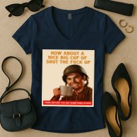 How About A Nice Big Cup of Shut The Fuck Up Women's V-Neck T-Shirt