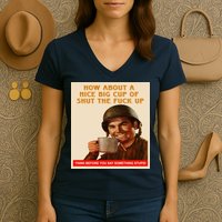 How About A Nice Big Cup of Shut The Fuck Up Women's V-Neck T-Shirt