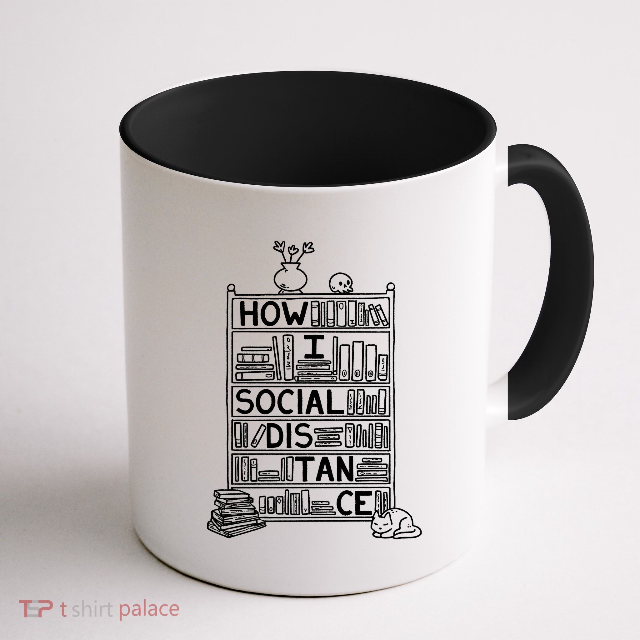 How I Social Distance Book Lover Coffee Mug