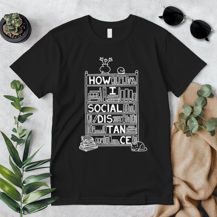 How I Social Distance Book Lover Premium T-Shirt