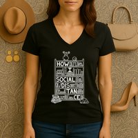 How I Social Distance Book Lover Women's V-Neck T-Shirt