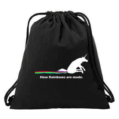 How Rainbows Are Made Unicorn Drawstring Bag