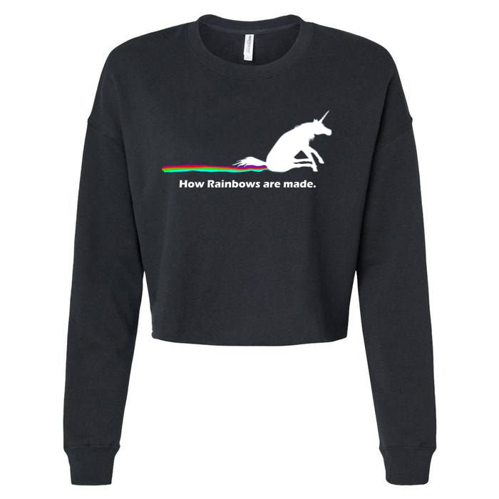How Rainbows Are Made Unicorn Cropped Pullover Crew