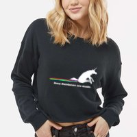 How Rainbows Are Made Unicorn Cropped Pullover Crew