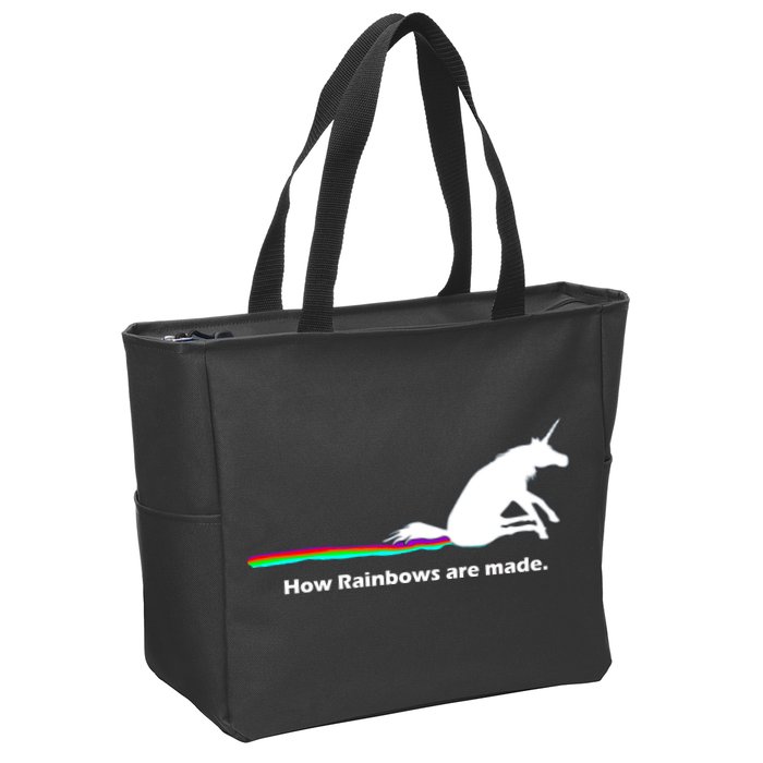 How Rainbows Are Made Unicorn Zip Tote Bag