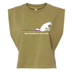 How Rainbows Are Made Unicorn Garment-Dyed Women's Muscle Tee