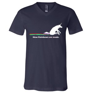 How Rainbows Are Made Unicorn V-Neck T-Shirt