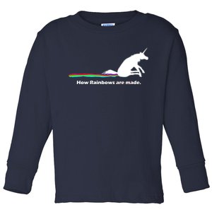 How Rainbows Are Made Unicorn Toddler Long Sleeve Shirt