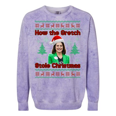 How The Gretch Stole Christmas Ugly Christmas Sweater Colorblast Crewneck Sweatshirt