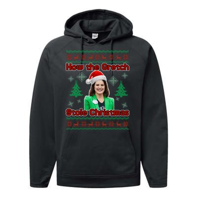 How The Gretch Stole Christmas Ugly Christmas Sweater Performance Fleece Hoodie