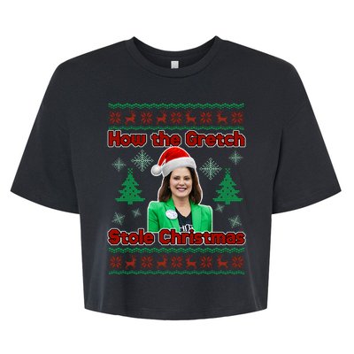 How The Gretch Stole Christmas Ugly Christmas Sweater Bella+Canvas Jersey Crop Tee