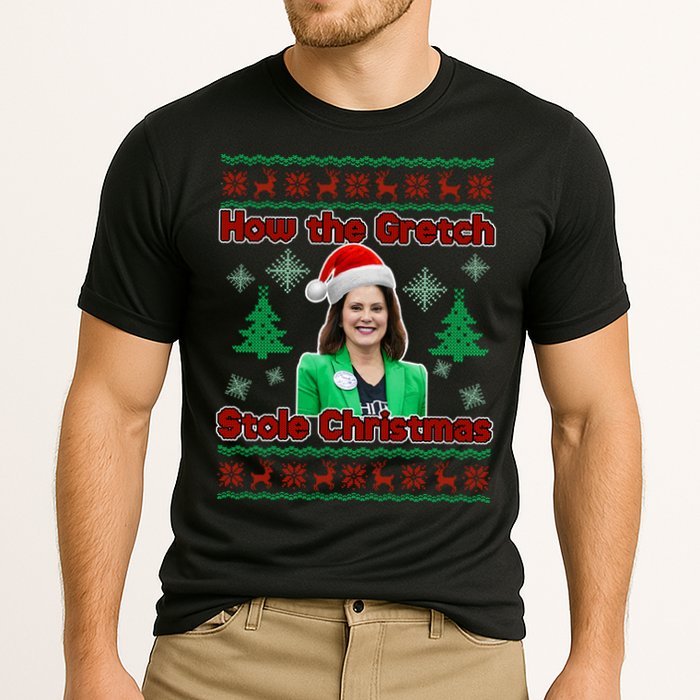How The Gretch Stole Christmas Ugly Christmas Sweater Cooling Performance Crew T-Shirt