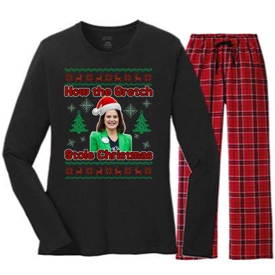 How The Gretch Stole Christmas Ugly Christmas Sweater Women's Long Sleeve Flannel Pajama Set 