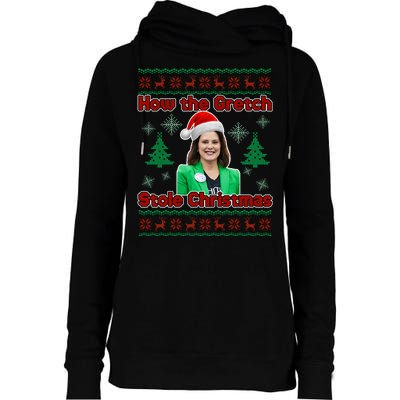 How The Gretch Stole Christmas Ugly Christmas Sweater Womens Funnel Neck Pullover Hood