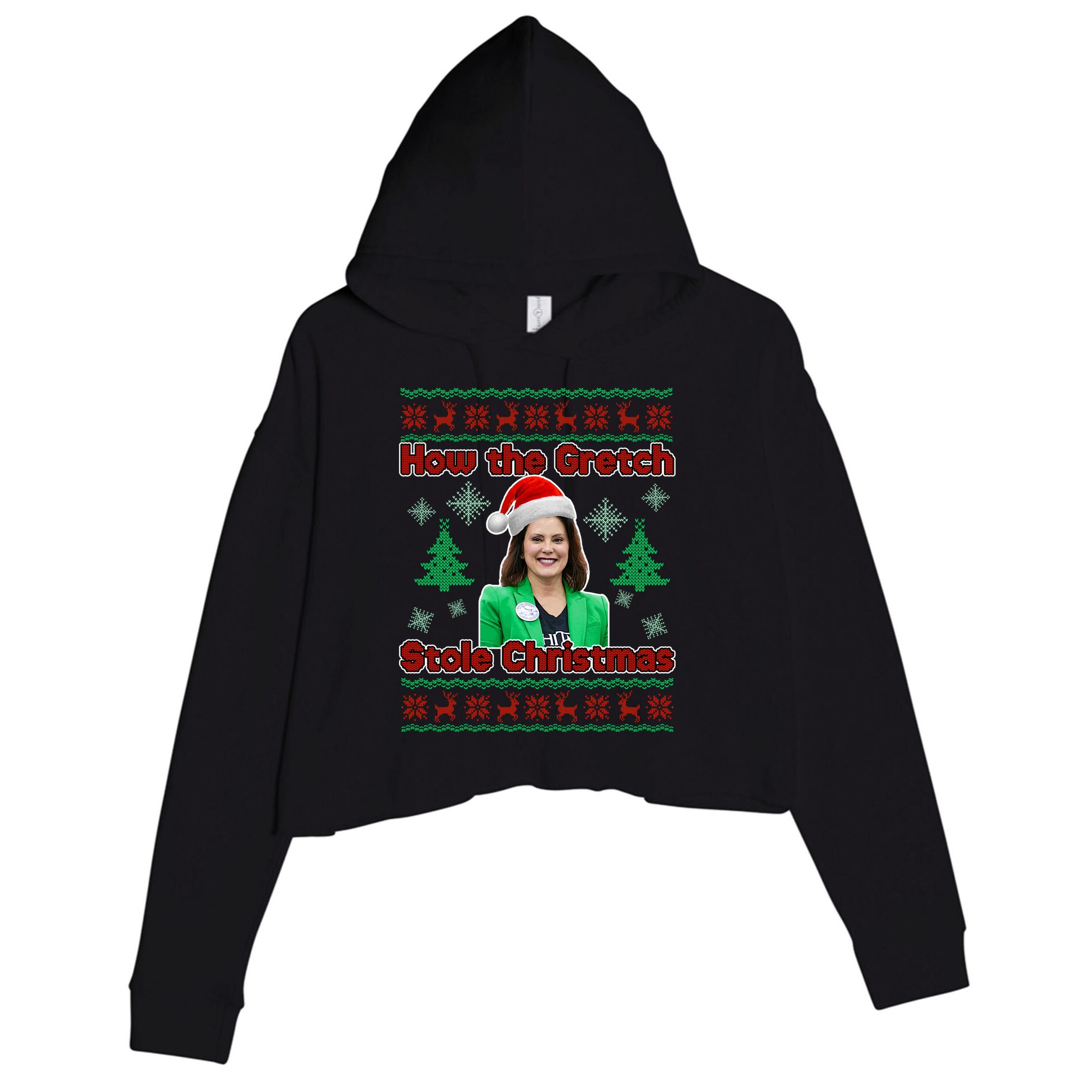 How The Gretch Stole Christmas Ugly Christmas Sweater Crop Fleece Hoodie