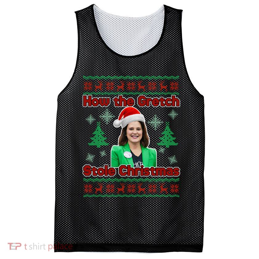 How The Gretch Stole Christmas Ugly Christmas Sweater Mesh Reversible Basketball Jersey Tank