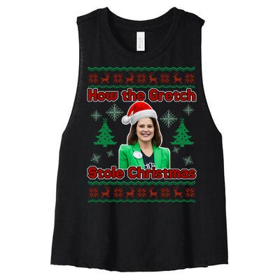 How The Gretch Stole Christmas Ugly Christmas Sweater Women's Racerback Cropped Tank