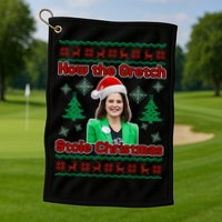 How The Gretch Stole Christmas Ugly Christmas Sweater Golf Towel