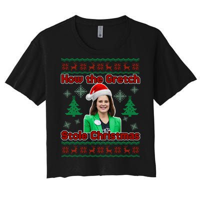 How The Gretch Stole Christmas Ugly Christmas Sweater Women's Crop Top Tee