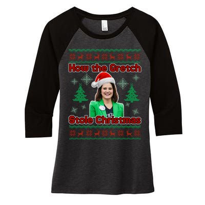 How The Gretch Stole Christmas Ugly Christmas Sweater Women's Tri-Blend 3/4-Sleeve Raglan Shirt