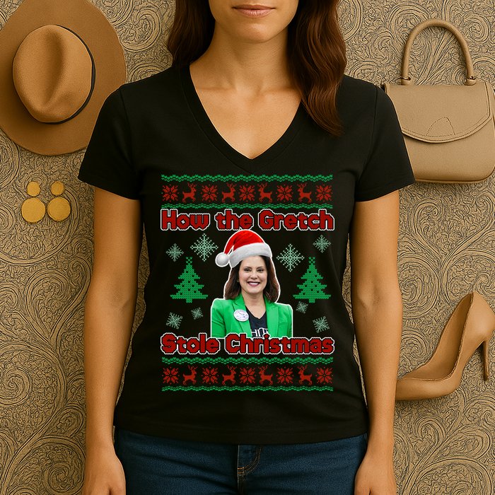 How The Gretch Stole Christmas Ugly Christmas Sweater Women's V-Neck T-Shirt