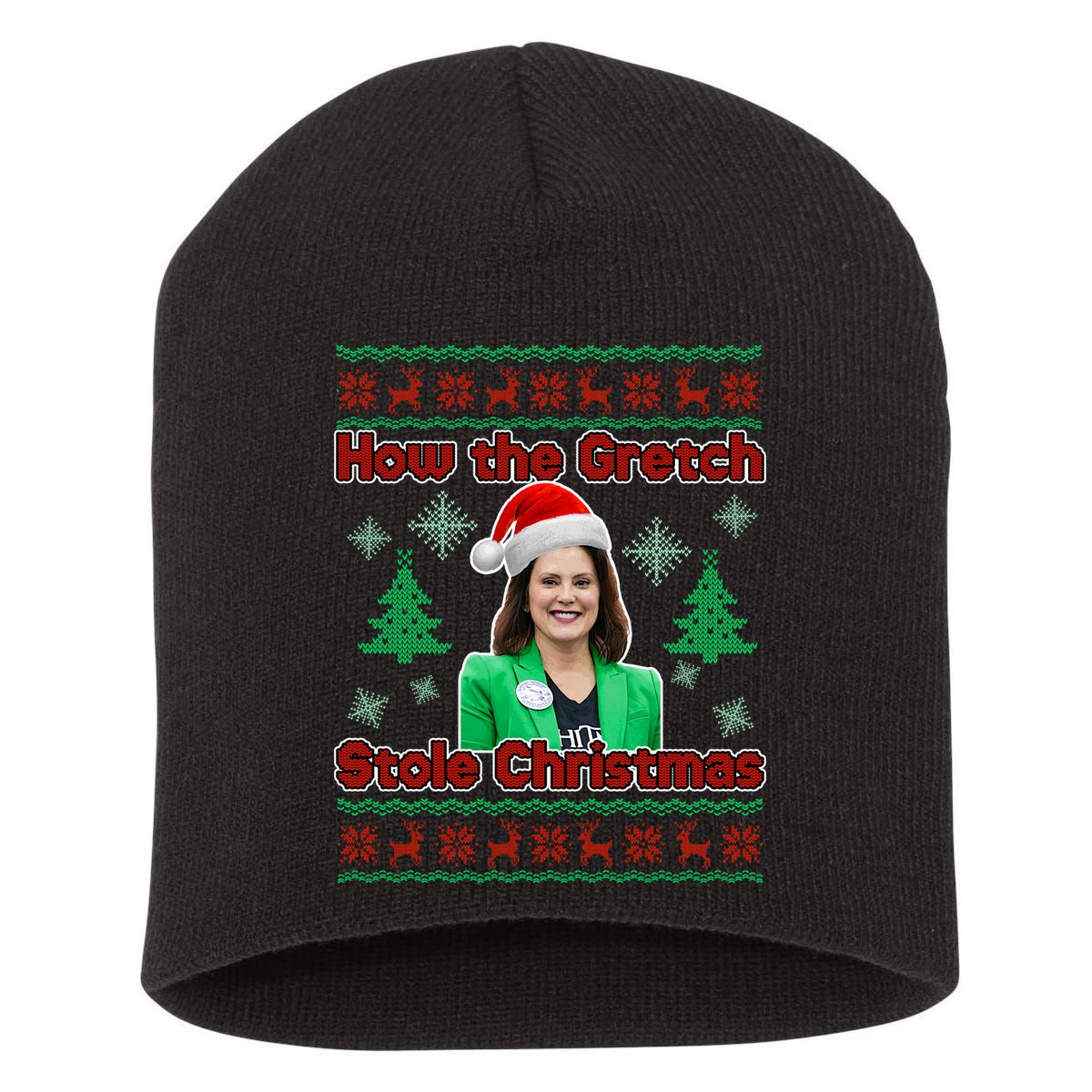 How The Gretch Stole Christmas Ugly Christmas Sweater Short Acrylic Beanie