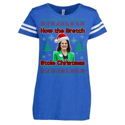 How The Gretch Stole Christmas Ugly Christmas Sweater Enza Ladies Jersey Football T-Shirt