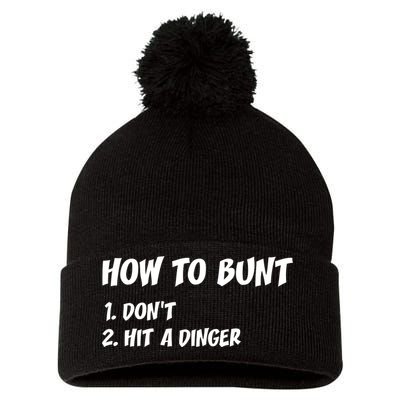 How To Bunt Don't Hit A Dinger Pom Pom 12in Knit Beanie