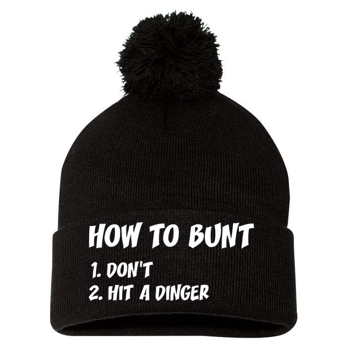 How To Bunt Don't Hit A Dinger Pom Pom 12in Knit Beanie