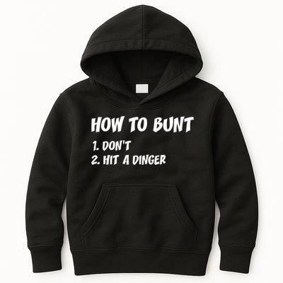 How To Bunt Don't Hit A Dinger Kids Hoodie