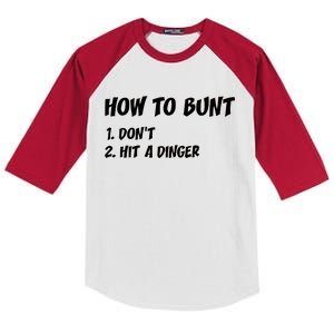 How To Bunt Don't Hit A Dinger Kids Colorblock Raglan Jersey