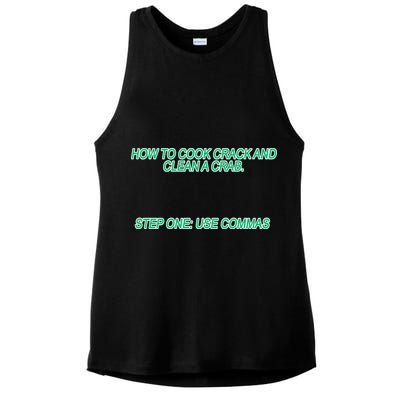 How To Cook Crack And Clean A Crab Use Commas Ladies PosiCharge Tri-Blend Wicking Tank