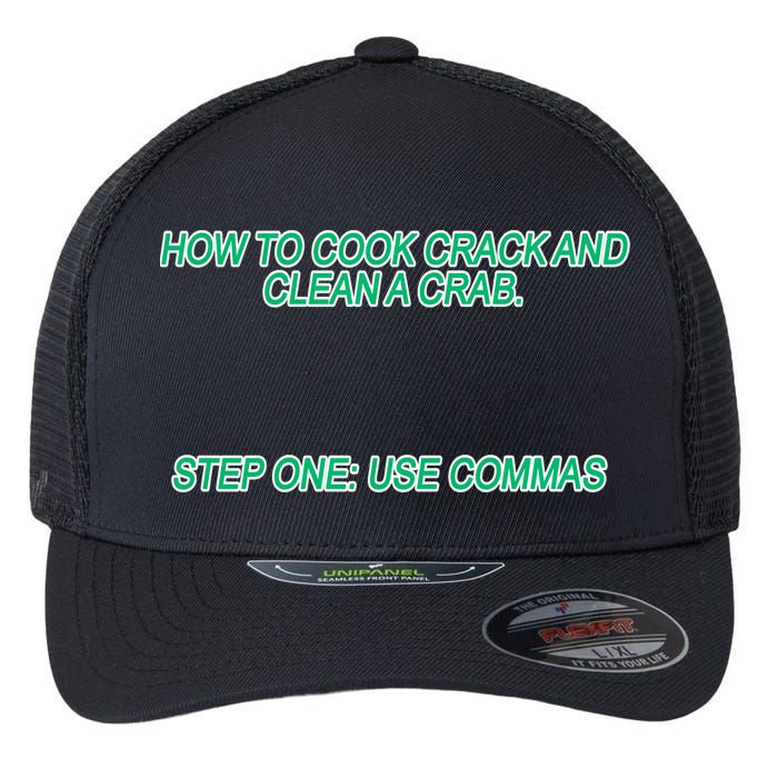 How To Cook Crack And Clean A Crab Use Commas Flexfit Unipanel Trucker Cap