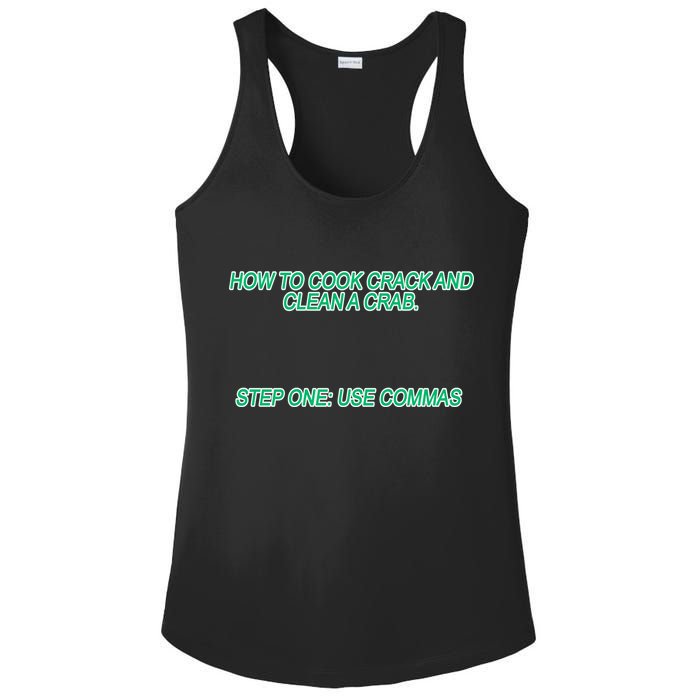 How To Cook Crack And Clean A Crab Use Commas Ladies PosiCharge Competitor Racerback Tank