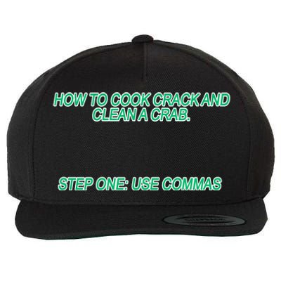 How To Cook Crack And Clean A Crab Use Commas Wool Snapback Cap