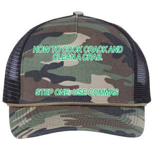 How To Cook Crack And Clean A Crab Use Commas Retro Rope Trucker Hat Cap